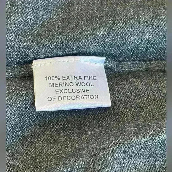 TailorByrd 1/4 Zip 100% Marino Wool Gray Men’s Sweater Size XL Classic Pullover - Picture 7 of 11